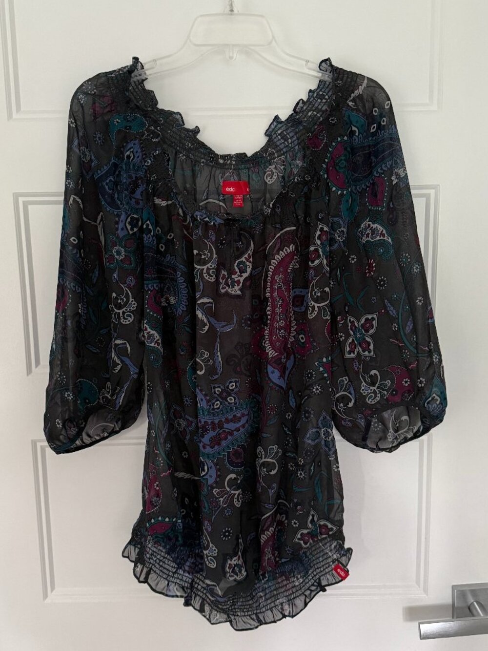 Esprit EDC - Sheer Paisley Blouse - Size XL